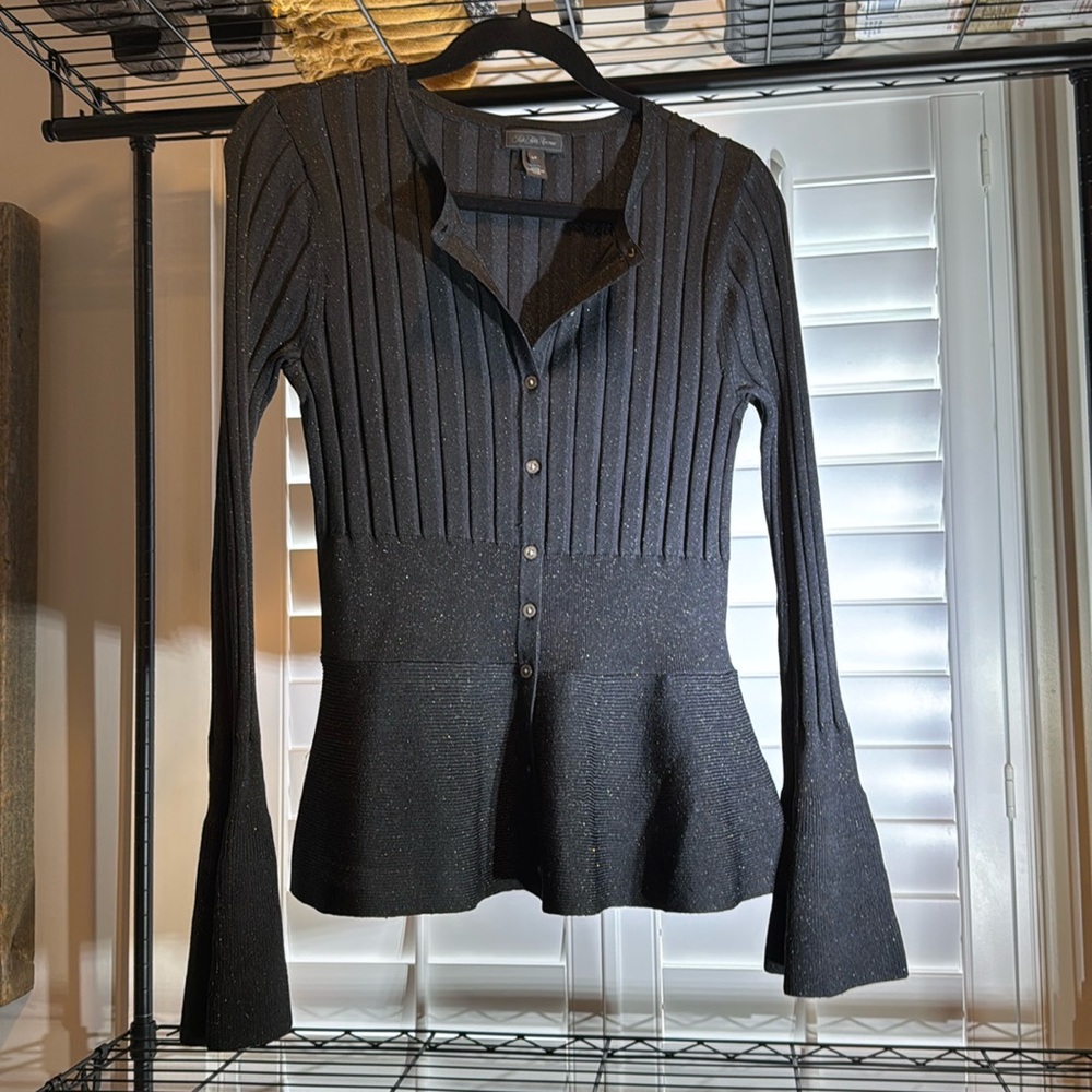 Black button up sweater